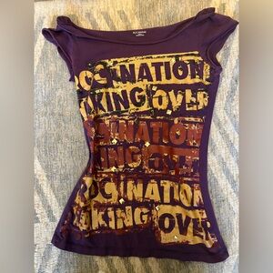 Vintage roca wear off shoulder t shirt